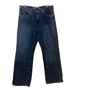 Harley Davidson Classic Boot Cut Jeans Blue Denim Biker Motorcycle Men's 35x32